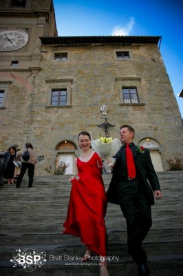 Outside the Cortona townhall, Italy.